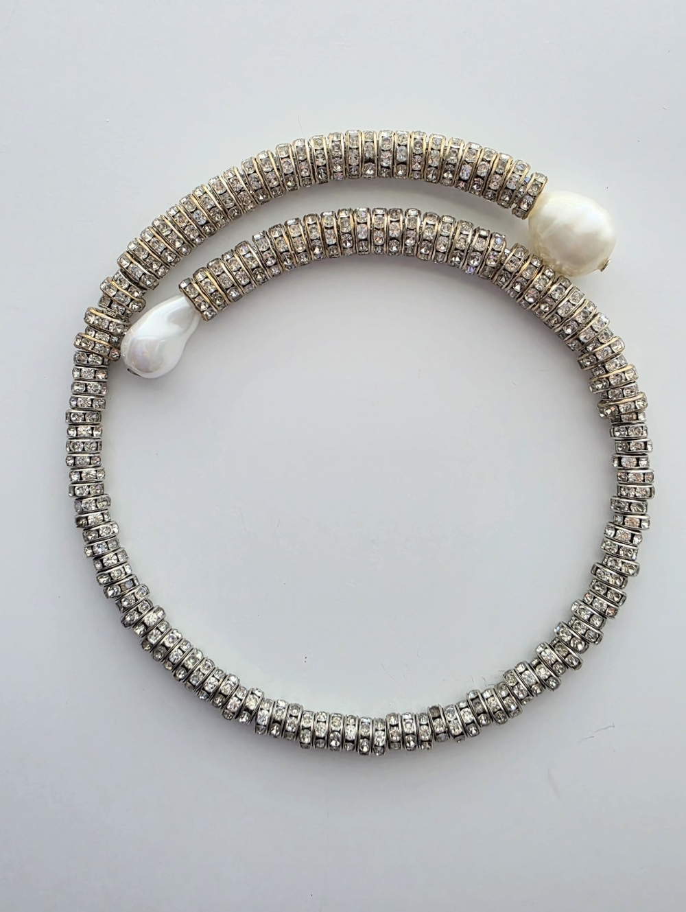 Anthropologie Crystal and Pearl Choker Necklace in Silver and Gold - Picture 7 of 10